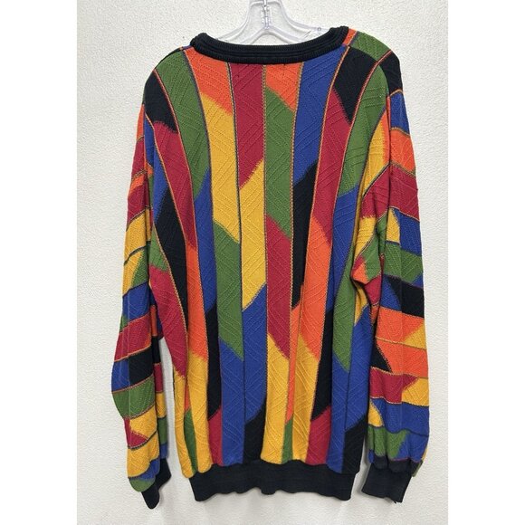 Vintage 90s Tundra Sweater Men’s Large Textured 3D Coogi Style Hip Hop Canada - Picture 3 of 6